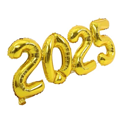 IMIKEYA 1 Satz 2025 Ballon 2025 Neujahrsdekore Die Helium Folienballons für das neue Jahr Dekorationen luftballons Partydekoration Partygeschenk 2025 Neujahrsballons Aluminiumfolie Golden von IMIKEYA