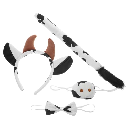 IMIKEYA 1 Satz Kuh Stirnband Fliege Nase Ohren Teiliges Cosplay Zubehör für Erwachsene für Partys und Halloween IMIKEYA 1 Satz Kuh Stirnband Fliege Nase Ohren Teiliges Cosplay Zubehör für Erwachsene für Partys und Halloween von IMIKEYA