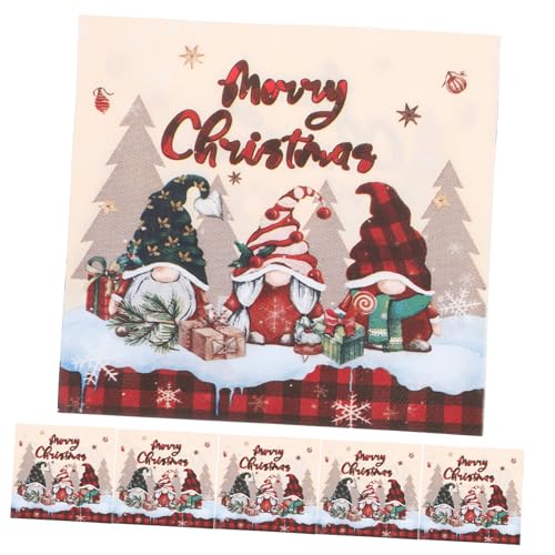 IMIKEYA 1 Satz Papierservietten Servietten Für Weihnachten Servietten Mit Cartoon Muster Weihnachtsservietten Tischdekoration Partyservietten Bedruckte Servietten Servietten 20 Stück von IMIKEYA