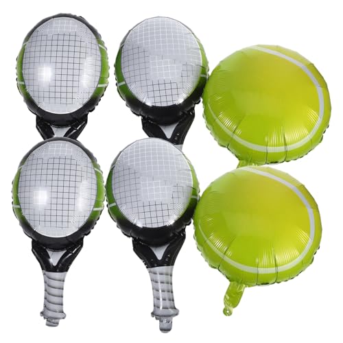 IMIKEYA 1 Satz Tennisschlägerballon Tennis Ball Luftballons für Geburtstagsfeiern Partyballons Dekoration Geburtstagsballon Geburtstag Luftballons Aluminiumfolie von IMIKEYA