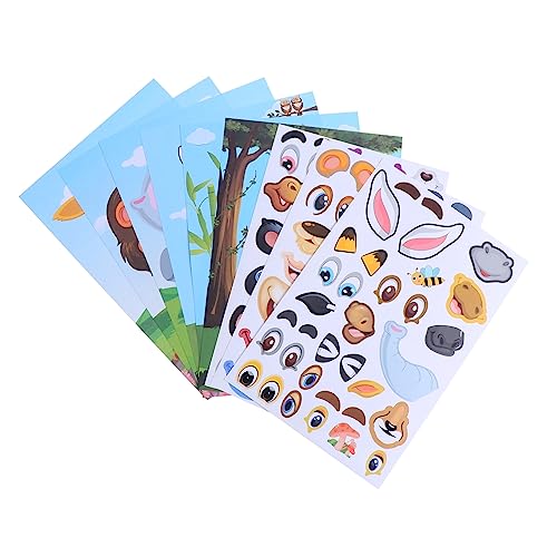 IMIKEYA 1 Satz Tiere Mix und Match Sticker für Teile Kreative Tiergesicht Aufkleber zum Selbergestalten Wiederverwendbare DIY Aufkleber für Spielerisches Lernen und Kreativität IMIKEYA 1 Satz Tiere Mix und Match Sticker für Teile Kreative Tiergesicht Aufkleber zum Selbergestalten Wiederverwendbare DIY Aufkleber für Spielerisches Lernen und Kreativität von IMIKEYA