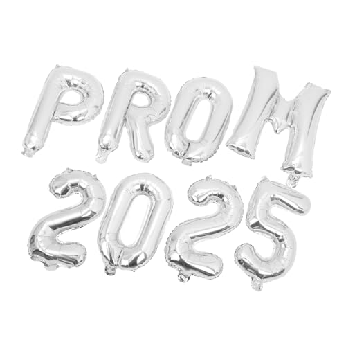 IMIKEYA 1 Set Abschlussballon Klasse 2025 Partydekorationen Abschlussdekorationen 2025 Glückwunsch Grad Partygeschenke Zahlenballon Feier Jahr Abschlussball Festival Silber Aluminiumfolie von IMIKEYA