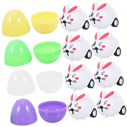 IMIKEYA 1 Set Eier Mit Rückziehauto Mit Häschen Gefüllte Ostereier Osterspielzeug Osterpartygeschenke Für Interessantes Zum Füllen Von Osterkörben Ostereier Mit Darin von IMIKEYA