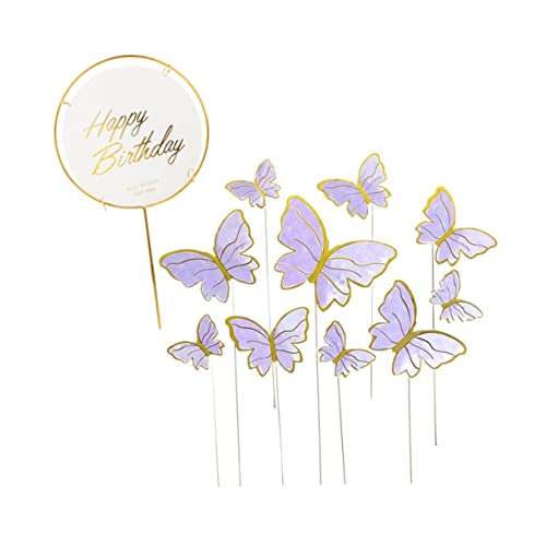 IMIKEYA 1 Set Schmetterlings Kuchendekoration Aus Schmiedeeisen Schmetterlinge Früchte Einsätze 3D Aufsätze Hochzeitsdekorationen Oh Dekoration Babyparty Ornament von IMIKEYA