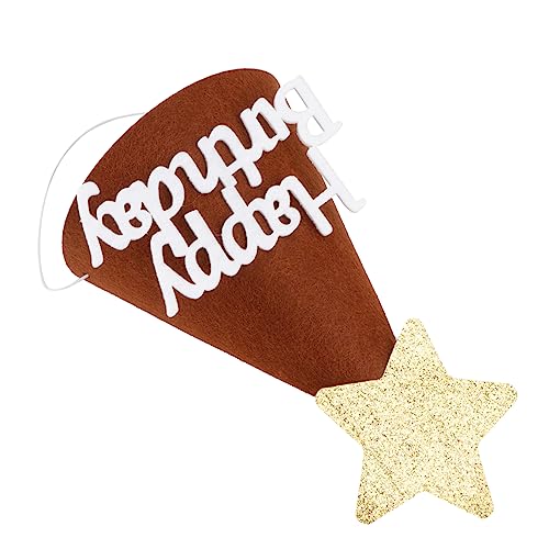 IMIKEYA 1 Stück Geburtstagshut Geburtstagskappe Party Requisiten Entzückende Party Kopfschmuck Party Supply Geburtstag Kopfschmuck Partyhut Party Kopf Ornament Kaffee Filztuch von IMIKEYA