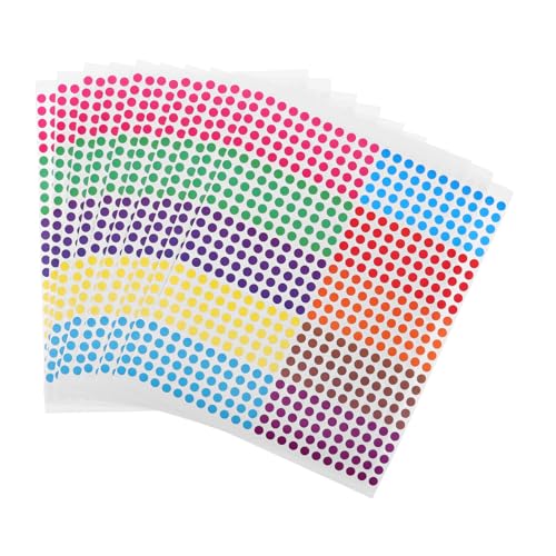 IMIKEYA 10 Blatt Bunte Punktaufkleber Abnehmbare Selbstklebende Etiketten für Schnelle Organisation Farbenfrohe Runde Aufkleber für Büro und Schule von IMIKEYA