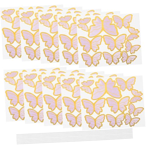 IMIKEYA 10 Blatt Goldkarteneinsatzpila Butterfly-karteneinsatz Kuchen Butterfly Cake Topper Schmetterling Cupcake -topper Topper Zum Einsetzen Von Die Party Papier von IMIKEYA