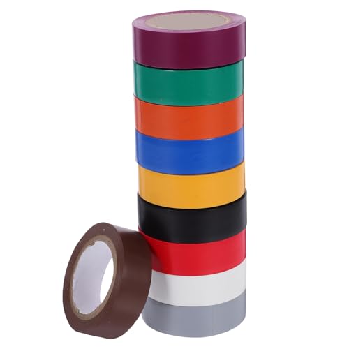 IMIKEYA 10 Rollen Isolierband Elektriker Klebeband PVC Isolierklebeband Breit für Elektrische Verkabelung Innen Außen Mehrfarben Kabelkennzeichnung und Schutz IMIKEYA 10 Rollen Isolierband Elektriker Klebeband PVC Isolierklebeband Breit für Elektrische Verkabelung Innen Außen Mehrfarben Kabelkennzeichnung und Schutz von IMIKEYA