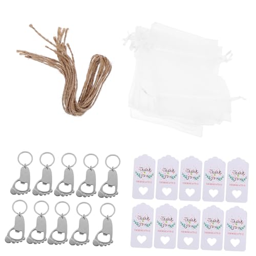 IMIKEYA 10 Sätze Taufanzug Babypartybevorzugungen für Jungen Neugeborenes Babyparty-Schlüsselanhänger für Gäste Flaschenöffner für die Babyparty -Fußabdruck-Kit Ballaststoff Silber IMIKEYA 10 Sätze Taufanzug Babypartybevorzugungen für Jungen Neugeborenes Babyparty-Schlüsselanhänger für Gäste Flaschenöffner für die Babyparty -Fußabdruck-Kit Ballaststoff Silber von IMIKEYA