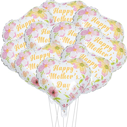 IMIKEYA 10 Stück „Happy Mothers Day“-Luftballons 18 Zoll Herzförmig Große Aluminiumfolienballons Muttertags-Partydekorationen Für Muttertags-Partyzubehör von IMIKEYA