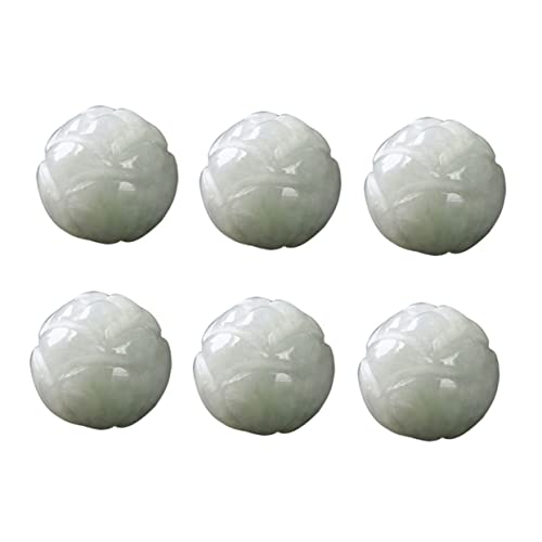 IMIKEYA 10 Stück 10 mm Lotus-Jade-Perlen – Steingeschnitzte Edelsteinperlen für Schmuckherstellung u von IMIKEYA