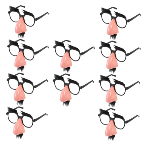 IMIKEYA 10 Stück Halloween Brille mit Großem Nasensteg Witzige Kostümbrille mit Schnurrbart und Augenbrauen Leichte Verkleidungsbrille für Party Wiederverwendbar Geeignet für Erwachsene von IMIKEYA