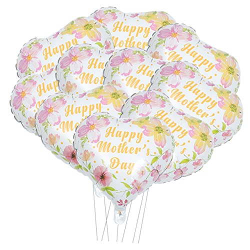IMIKEYA 10 Stück Muttertag Luftballons Aluminiumfolie Blumenherz Ballons für Partydekoration Ergänzung für Muttertagsfeier und Festliche Anlässe Große und Auffällige Designs von IMIKEYA