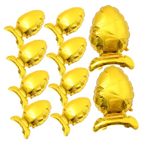 IMIKEYA 10 Stück Osterei-luftballon Aus Aluminiumfolie Osterballon Creme Mubarak Hallo Und Ostern Frühling Party Kernstück Dekoration Modern Eier Schmücken Oh Für Weiß Osterdeko Golden von IMIKEYA