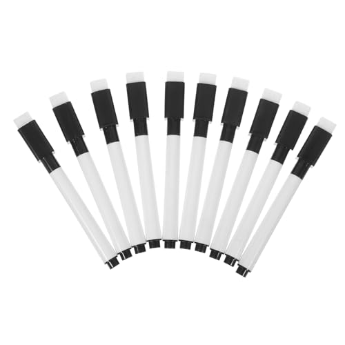 IMIKEYA 10 Stück Schwarzer Kernlöschungsstift Whiteboard -marker Whiteboard-marker Trocken Abwischbarer Radiergummi Löschbar Trockener Löschstift Farben Weißer Brettmarker Gut Plastik von IMIKEYA