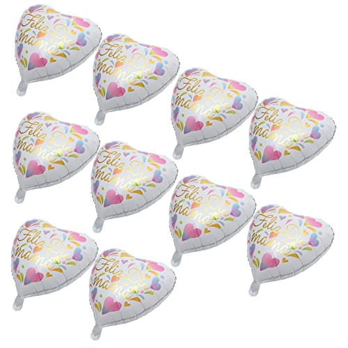 IMIKEYA 10 Stück Teiliges Aluminiumfolie Luftballon Muttertag Partydekoration Große Metallic Ballons Sicher Einfach Aufzublasen für Wand und Outdoor Geeignet Geschenkidee für Frauen von IMIKEYA