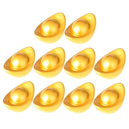 IMIKEYA 10 Stück Teiliges Resin Yuan Bao Figuren Langlebige Goldfarbene Dekorationen für Schreibtisch und Einzigartige Chinesische Neujahrs Ornamente Vielseitig Einsetzbar Stabile von IMIKEYA