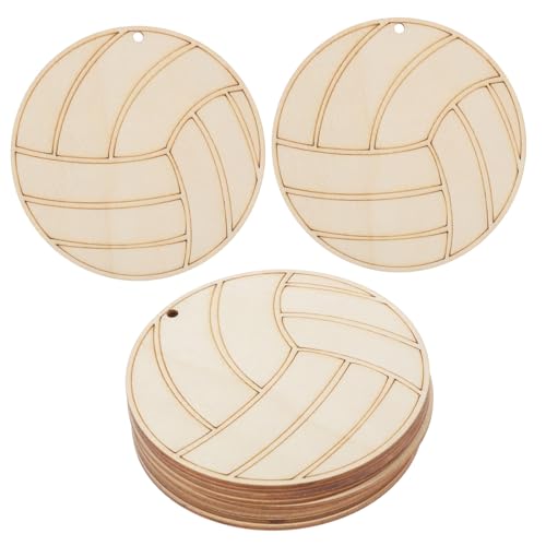 IMIKEYA 10 Stück lackierte Holzspäne Outdoor-Volleyball für Handwerk drinnen Volleyball-Verzierungen Holzausschnitte handwerk aus holzverzierungen Holzhandwerk unvollendet Graffiti-Chips von IMIKEYA