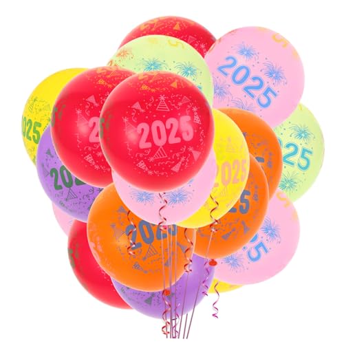 IMIKEYA 100 Stück 12 Neujahrsballons Weihnachtsballons Party Gefüllt 2025 Luftballons Dekorationen Groß Urlaub Ballondekoration Des Neuen Jahres Frohes Neues Jahr 2025 Rosa Emulsion von IMIKEYA