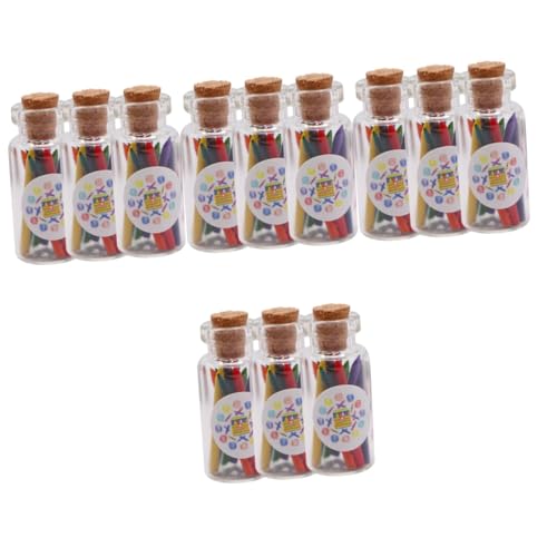 IMIKEYA 12 Sätze Mini-buntstifte in Flaschen Miniatur Dekorationen Puppe Drinnen Buntstifte Modell Buntstifte in Mikroflaschen Kleine Buntstiftmodelle Plastik von IMIKEYA