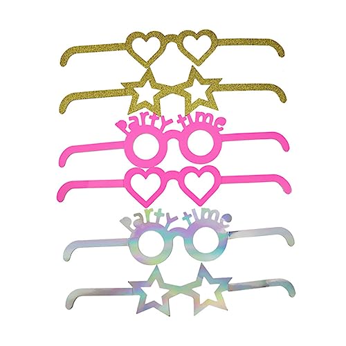 IMIKEYA 12 Stück Party Papierbrillen mit Glitzer Herz Stern Lustige Fotorequisiten für Jungen für Kostümpartys und Kindergeburtstage von IMIKEYA