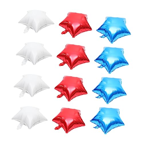 IMIKEYA 12 Stück Teiliges Aluminiumfolie Luftballons in Rot Weiß Blau Sternform Partydeko für Unabhängigkeitstag Langlebig Wiederverwendbar Patriotische Feier und Nationalfeiertag von IMIKEYA