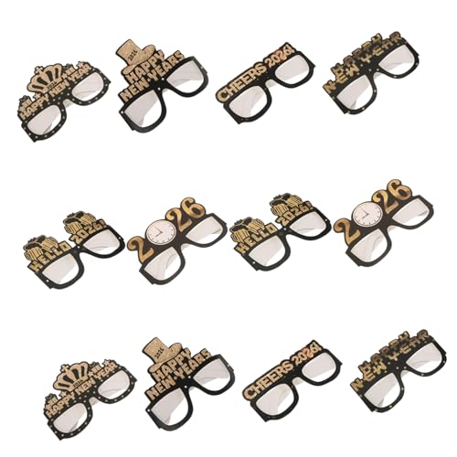 IMIKEYA 12 Stück Teiliges Year Party Brillen Leichte Papier Eyewear mit Bunten Designs Lustige Foto Requisiten für Silvesterfeiern Festliche Kinderbrillen zur Stimmungserhöhung von IMIKEYA