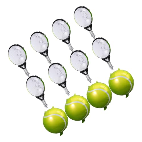 IMIKEYA 12stücke Tennisball Folienballons Und Tennisschläger Luftballons Große Sport-dekoration Für Tennis-mottopartys Für Geburtstagsfeiern Und Sportveranstaltungen von IMIKEYA
