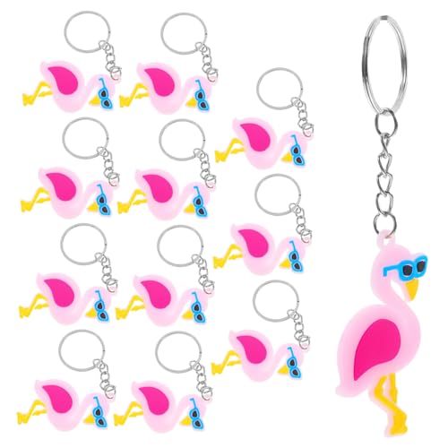 IMIKEYA 12 Stücke Flamingo Schlüsselanhänger Cartoon Schlüsselanhänger Für Hawaiian Luau Party Favors Nette Kawaii Schlüsselanhänger Für Rucksack Schlüsselring Zubehör von IMIKEYA