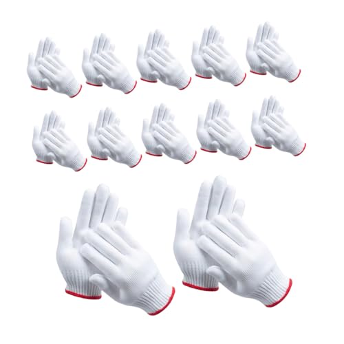 IMIKEYA 12Paare Hochleistungs Nylon Sicherheitshandschuhe für Mechanische Arbeiten Gartenpflege Strapazierfähige Wasserdichte Arbeitshandschuhe mit Dickem Baumwollgarn Nylon von IMIKEYA