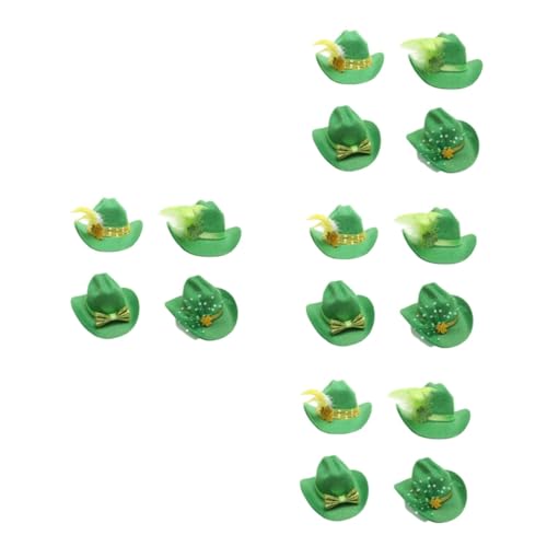 IMIKEYA 16 Stk Bogen irisch Patricks Day Accessoires Mini-Zubehör Grün Tiara Dekor Mini-Partyhut Haarspange in Hutform bilden Haarnadel Krawatte Yingschi schmücken Garn von IMIKEYA