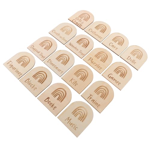 IMIKEYA 16 Stück Box Tags Etiketten Spielzimmer Organizer Aufbewahrungsschild Trennmarkierungen Organisations Tags Spielzimmer Markierungen Etikett Für Aufbewahrungsmarkierungen Beige von IMIKEYA