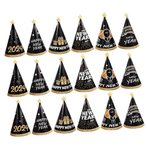 IMIKEYA 18 Stück Teiliges Neujahrs Partyhüte aus Robustem Papier Leichter und Bequemer Partyhut im Kegelstil für Erwachsene für Silvesterfeier und Festliche Anlässe von IMIKEYA