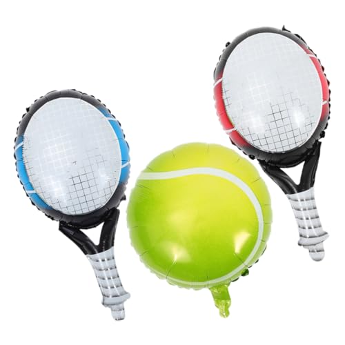 IMIKEYA 1Satz Tennisballon Set mit Schlägern Teiliges Party Dekorationsset aus Langlebigem Aluminiumfolie für Tennis Geburtstagsfeiern und Bachelorette Events Vielseitig Einsetzbar von IMIKEYA