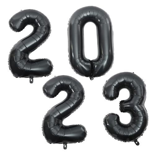 IMIKEYA 1Satz Zahlenballons Schwarze Aluminiumfolienballons für Neujahrspartys Luftballons Dekorationen für Festliche Anlässe Langlebig von IMIKEYA