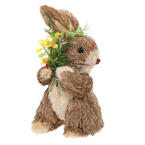 IMIKEYA 1Stück Handgewebtes Stroh Kaninchen Ornament Umweltfreundliche für Ostern Leicht Kompakt für Handgemachtes Häschen Stilvolle Tischdekoration von IMIKEYA