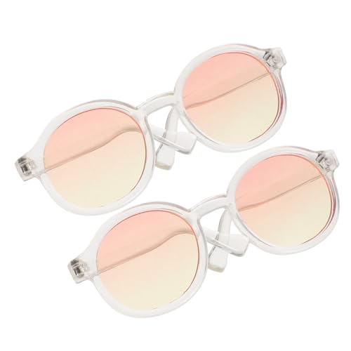 IMIKEYA 2 Paare Puppe Mini-Brille Rave-Brille Lichtbrille kleine Plastikgläser stilvolle Brillenrequisiten Puppen-Mini-Brillengestell Brillenrequisiten zum Anziehen von IMIKEYA
