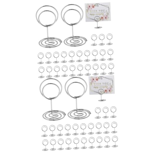 IMIKEYA 2 Sätze Geschäftskartenhalter Memo -clip Schild Hochzeitstischnummer Stand Tischkartenhalter Inhaber Für Klemme Beachten Gäste Hinweisclip Fotohalter Ort Silber Metall 50 Stück * 2 von IMIKEYA