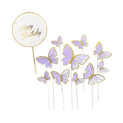 IMIKEYA 2 Sets Schmetterlings Kuchendekoration Aus Schmiedeeisen Schmetterlinge Obsteinsätze Topper Babyparty Hochzeitsdekorationen 3D Oh Dekorationsornament Schmetterlinge Für von IMIKEYA