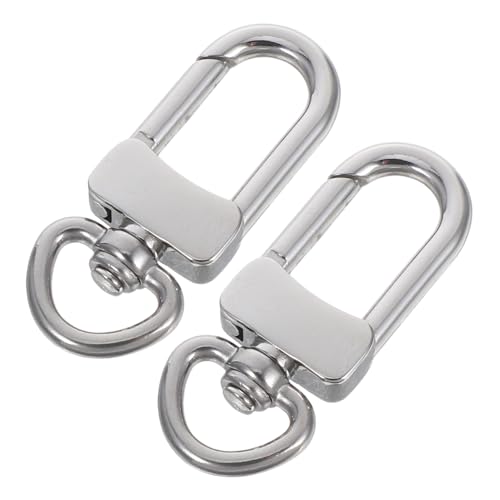 IMIKEYA 2 Stück Edelstahl Schlüsselanhänger Clips mit Drehkarabiner Kleine Schnapphaken für Lanyards Schmuckherstellung Robuste Schlüsselringe für Taschen und Zubehör Korrosionsbeständig von IMIKEYA
