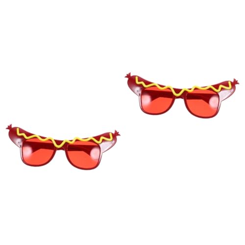 IMIKEYA 2 Stück Gläser kreative Brillen lustige Brille Partygeschenk Rave Hot-Dog-Brille Spaßbrille Partydekoration Verkleidungsbrillen hochzeit Praktische Partybrille Scherzbrille Abs rot von IMIKEYA