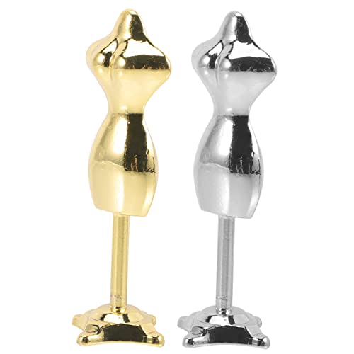 IMIKEYA 2 Stück Mini Kleiderbügel Modellständer Miniatur Display Kleine Transparente Puppenständer Modelle Kleid Mini Mannequin Modell Mini Mannequin Ständer Mini Mannequins von IMIKEYA