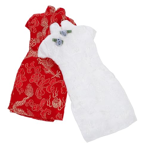 IMIKEYA 2 Stück Puppe Cheongsam Kleidung Puppenkleidung Zarte Puppe Cheongsam Spielzeugpuppenkostüm Spielzeugpuppe Cheongsam Puppe Cheongsam Stoff von IMIKEYA