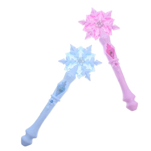 IMIKEYA 2 Stück Schnee Zauberstab für kinderspielzeug toy Leistungsfee Zauberstäbe für Bühnenauftritte hochzeitsgeschenk leuchtstäbe Schneeflocken-Fee-Zauberstäbe Feenstab von IMIKEYA