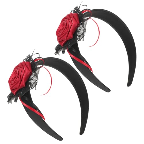 IMIKEYA 2 Stück Teiliges Gothic Haarband mit Künstlichen Rosen Halloween Ghost Bride Haarreif für Cosplay Day Of The Dead Blumenschmuck Bequem Wiederverwendbar für Frauen und Braut von IMIKEYA