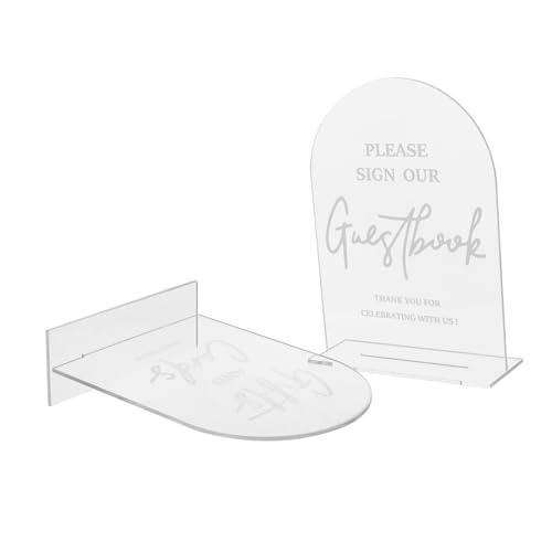 IMIKEYA 2 Stück Teiliges Hochzeitstischschild aus Klarem Kunststoff Bogenform Stabiles Tischschild für Empfang Gästebuchkarten und Zeremonie Langlebige Tischdekoration für Hochzeitsfeier von IMIKEYA