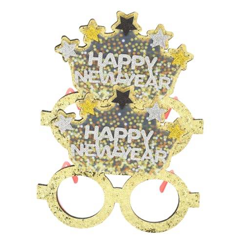 IMIKEYA 2 Stück Year Party Brillen Teilig Festliche Eyeglasses Frames Dekorative Silvesterbrillen für Erwachsene und Jugendliche Bequeme Foto Requisiten Glänzende Gold Stern Designs IMIKEYA 2 Stück Year Party Brillen Teilig Festliche Eyeglasses Frames Dekorative Silvesterbrillen für Erwachsene und Jugendliche Bequeme Foto Requisiten Glänzende Gold Stern Designs von IMIKEYA