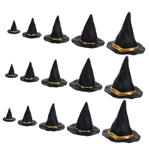 IMIKEYA 20 Stück Halloween Hexenhüte Hüte Für Getränke Miniatur Hexenhut Mini Strohhut Puppen Halloween Eimer Großer Halloween Dekorationen Puppenhüte Schwarz von IMIKEYA