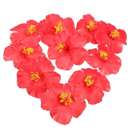 IMIKEYA 20 Stück Künstliche Hibiskusblüte Hawaiianische Blume Hibiskusblüten Hawaiianische Kunstblumen Künstliche Blumen Hibiskus Künstliche Hibiskus-kunstblumen Rot Eva von IMIKEYA