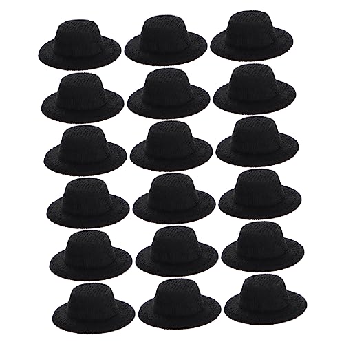 IMIKEYA 20 Stück Mini-Hut Dolls for doll Hair Puppenhut-Verzierung Puppenkleidung und Accessoires Minihüte basteln Puppe Miniatur formelle Hüte Miniatur DIY formelle hüte Stoff Black von IMIKEYA